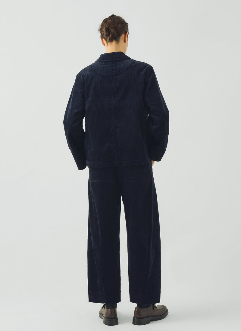 Twisted Seam Cord Trousers | Dark Navy