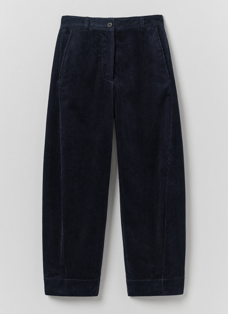 Twisted Seam Cord Trousers | Dark Navy