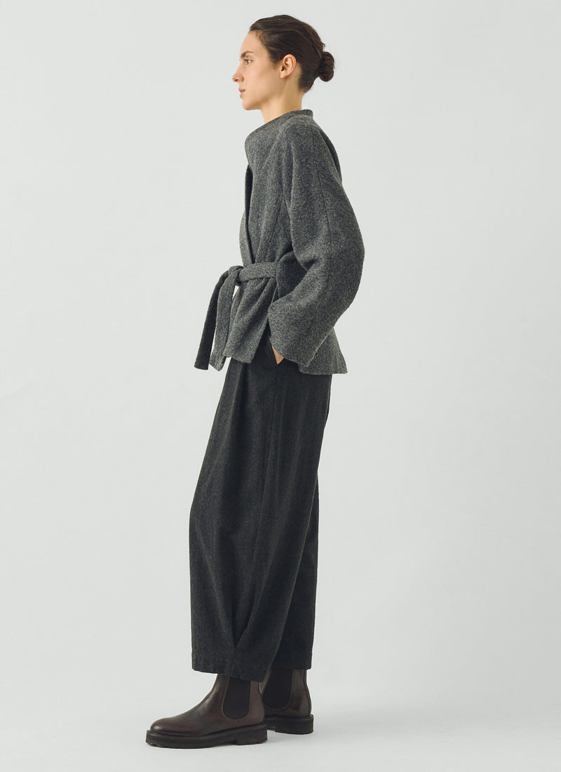 Carys Prince of Wales Check Wide Leg Trousers | Charcoal