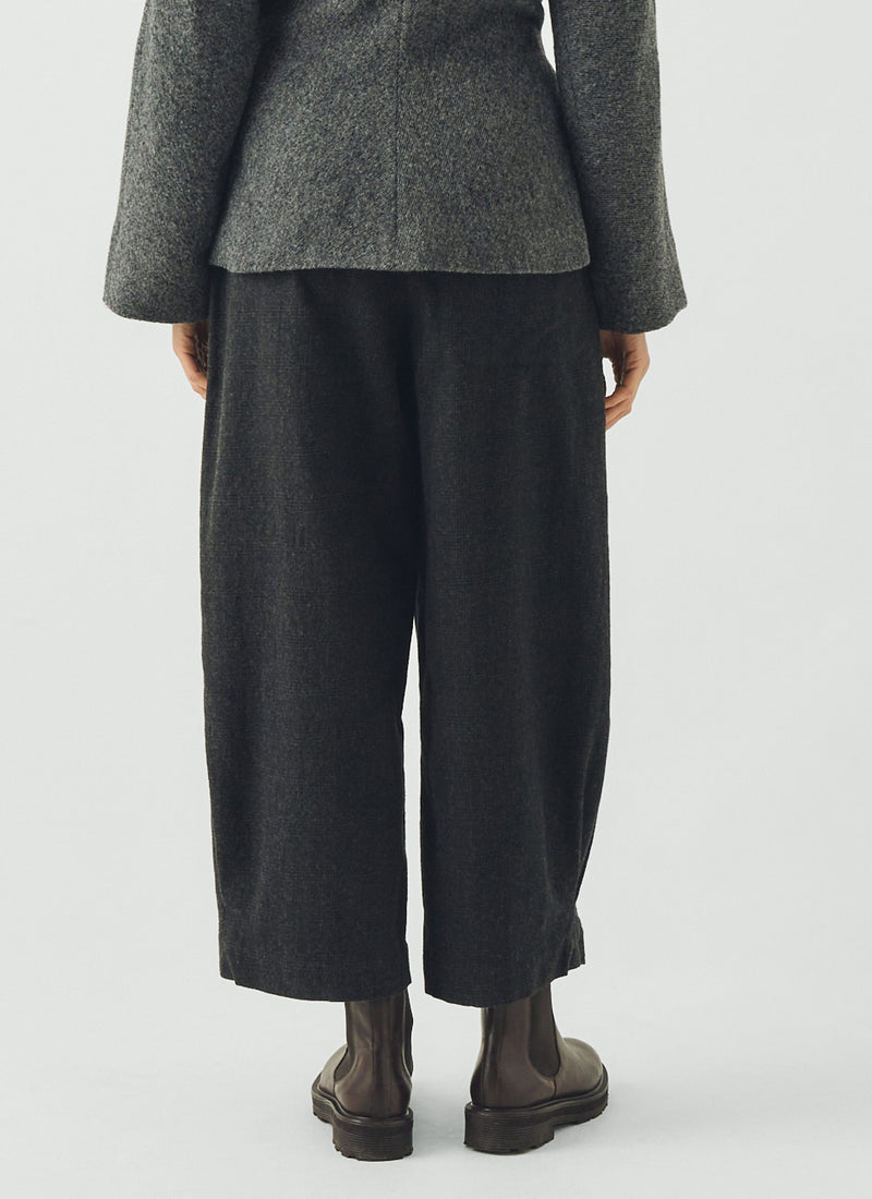 Carys Prince of Wales Check Wide Leg Trousers | Charcoal