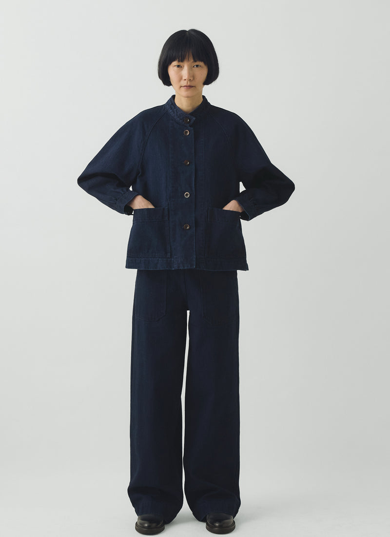 Annie Japanese Indigo Denim Full Length Trousers | Indigo