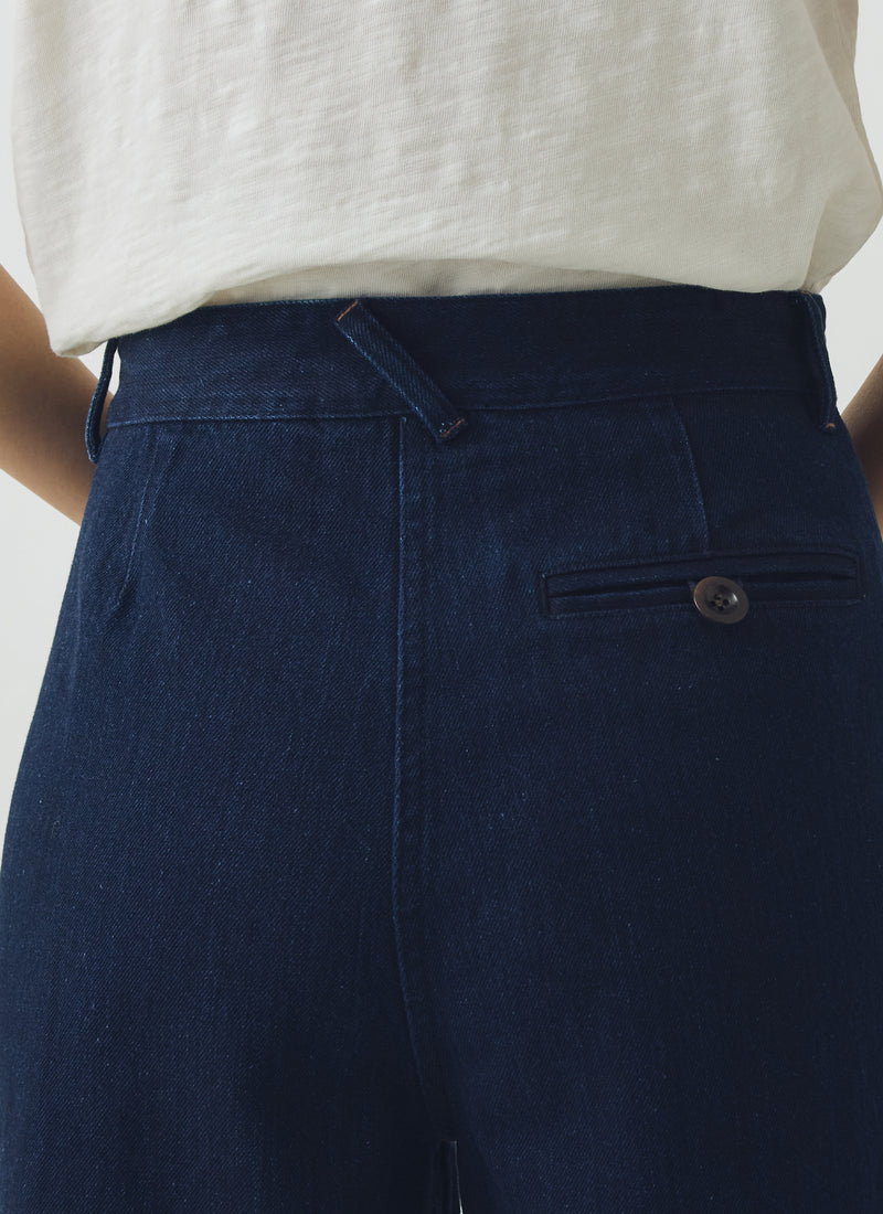 Annie Japanese Indigo Denim Full Length Trousers | Indigo