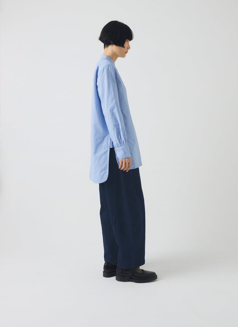 Taro Cotton Oxford Long Shirt | Chambray