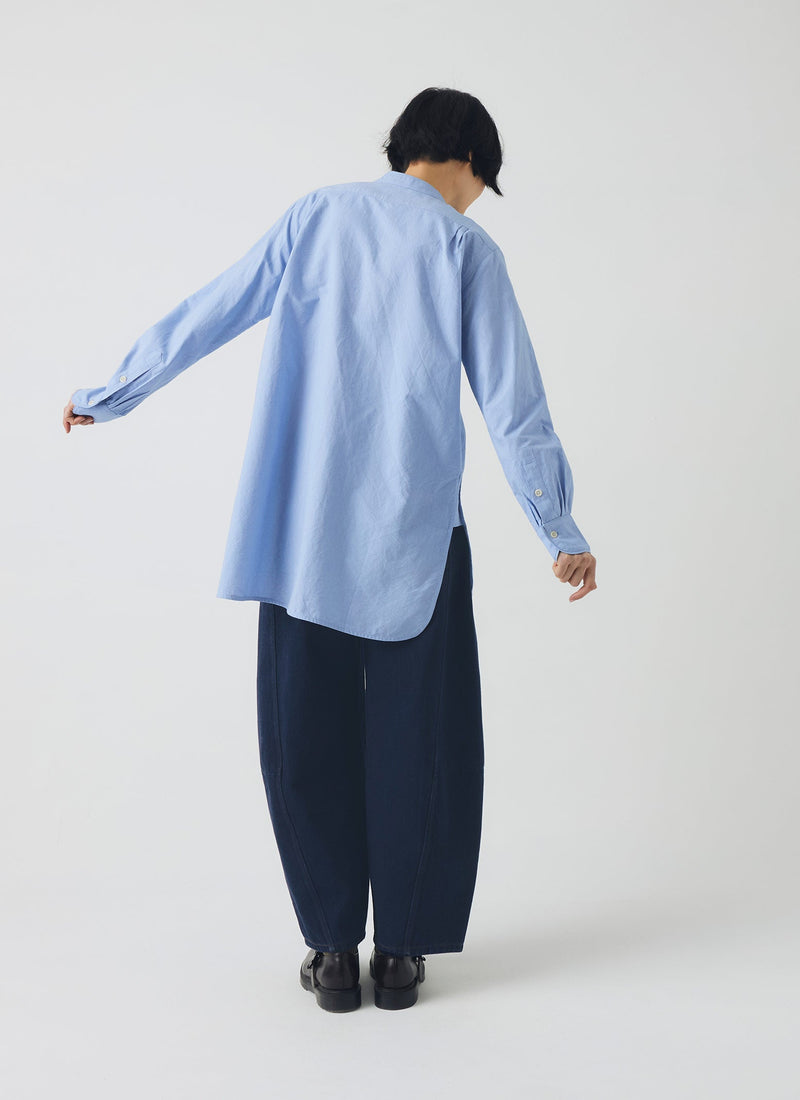 Taro Cotton Oxford Long Shirt | Chambray
