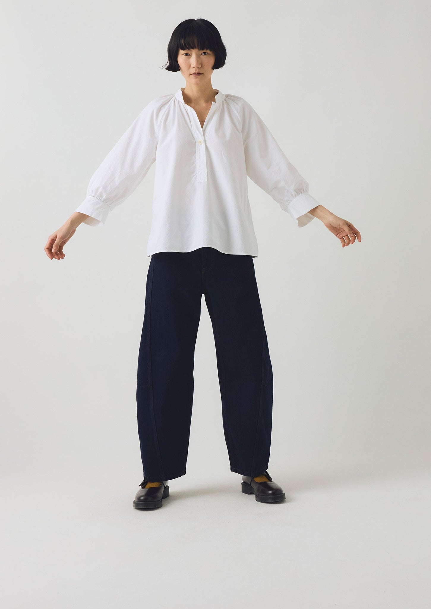 Catrin Cotton Oxford Easy Shirt | White