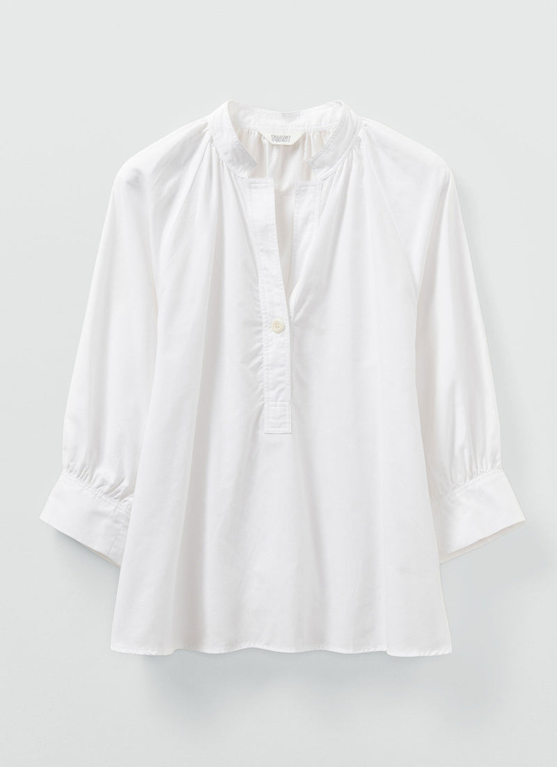 Catrin Cotton Oxford Easy Shirt | White