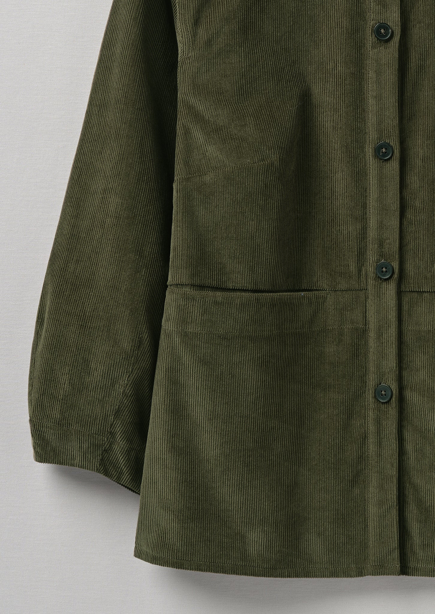 Front Pocket Soft Organic Cord Shirt | Tent Green