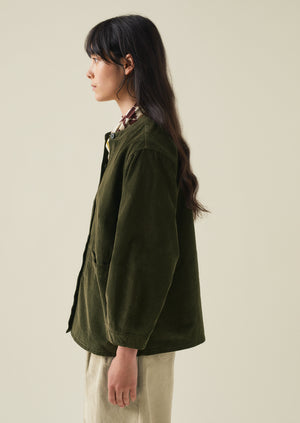 Front Pocket Soft Organic Cord Shirt | Tent Green