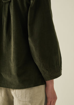 Front Pocket Soft Organic Cord Shirt | Tent Green