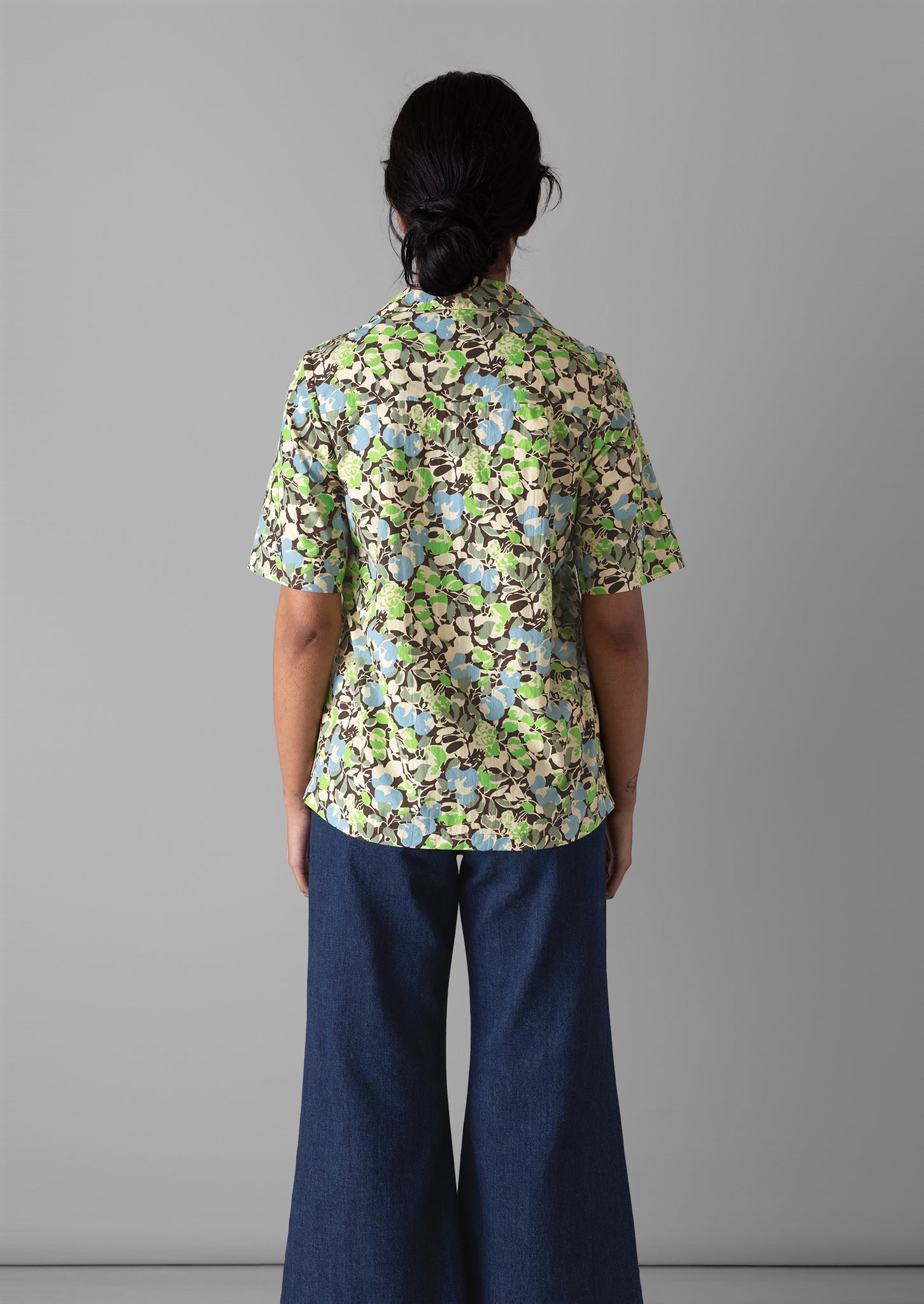 Hedgerow Print Poplin Shirt | Acid Green