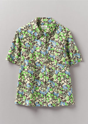 Hedgerow Print Poplin Shirt | Acid Green