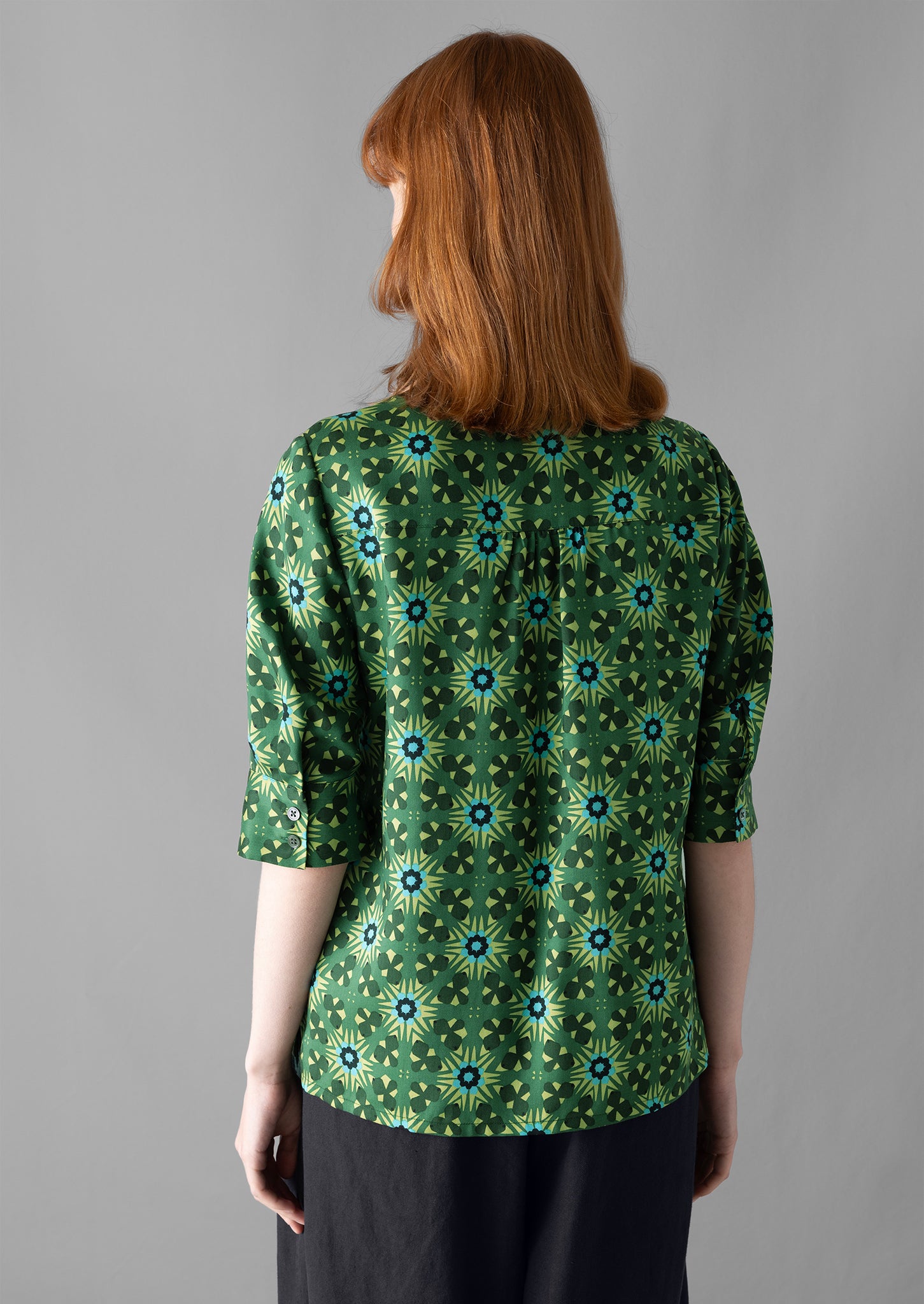 Gia Kaleidoscope Print Shirt | Emerald