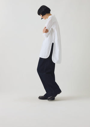 Elena Cotton Linen Tunic Shirt | Paper White