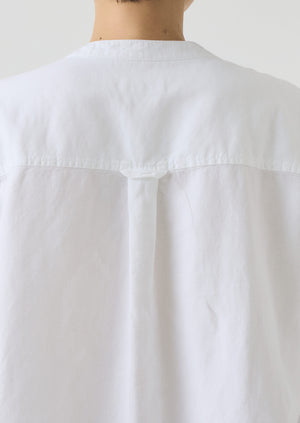Elena Cotton Linen Tunic Shirt | Paper White