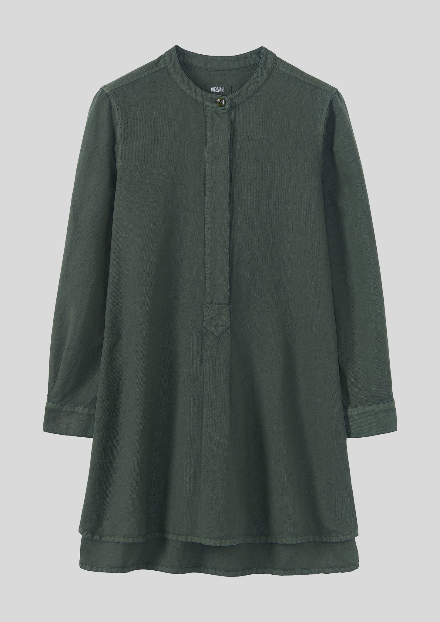Elena Cotton Linen Tunic Shirt | Dusted Khaki