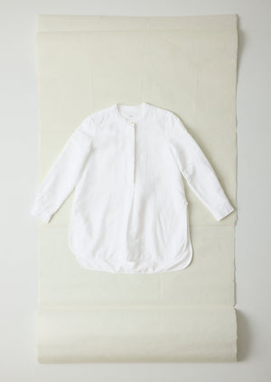 Elena Cotton Linen Tunic Shirt | Paper White