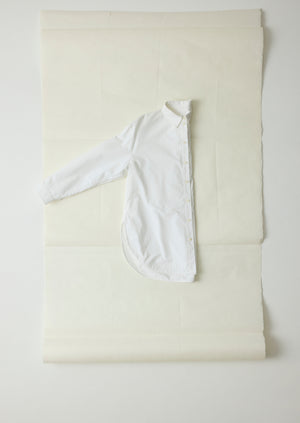 Cotton Oxford Oversized Long Shirt | White