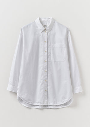 Cotton Oxford Oversized Long Shirt | White