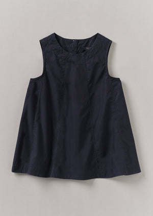Panelled Cotton Poplin Top | Ink