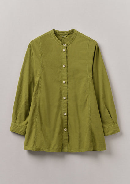 Raised Stripe Cotton Poplin Shirt Pea Shoot