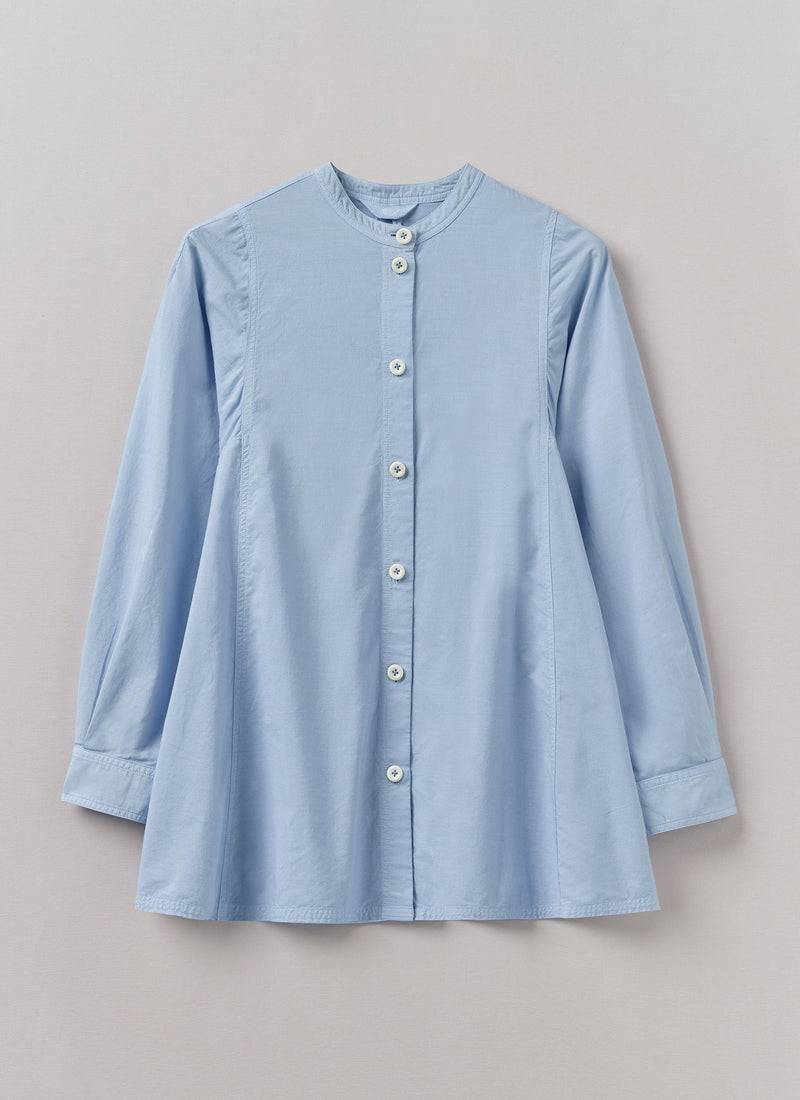 Raised Stripe Cotton Poplin Shirt | Sky Blue