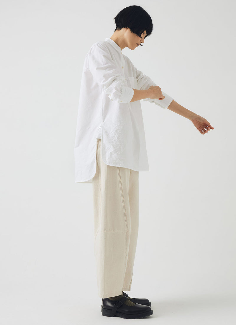 Taro Cotton Oxford Long Shirt | White