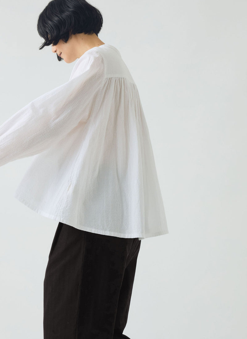 Seersucker Cotton Shirt | White Salt