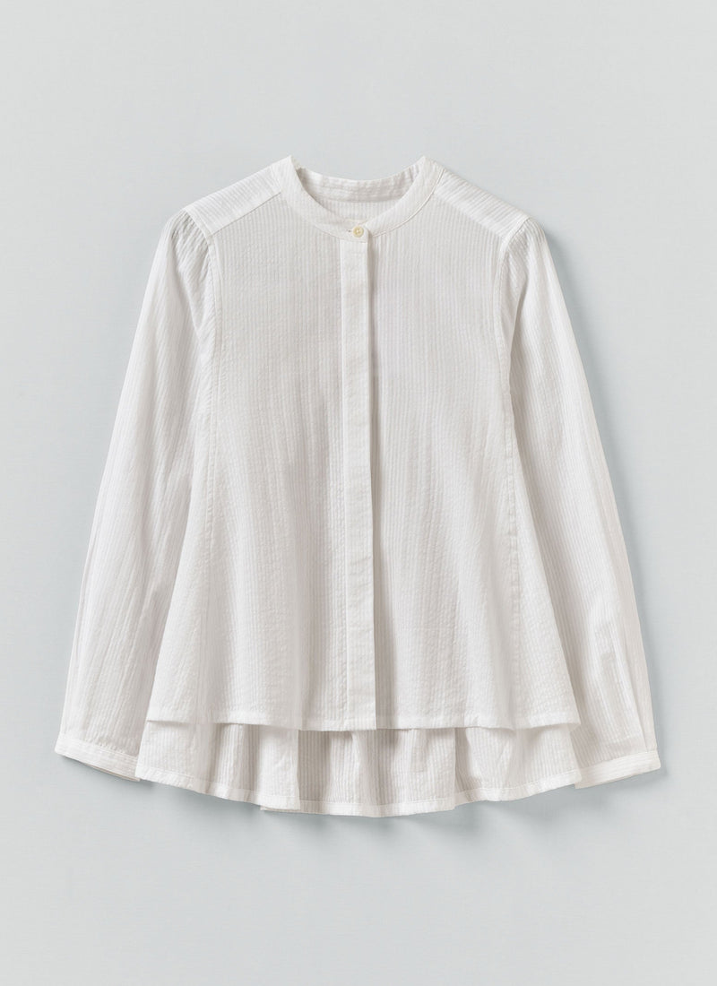 Seersucker Cotton Shirt | White Salt