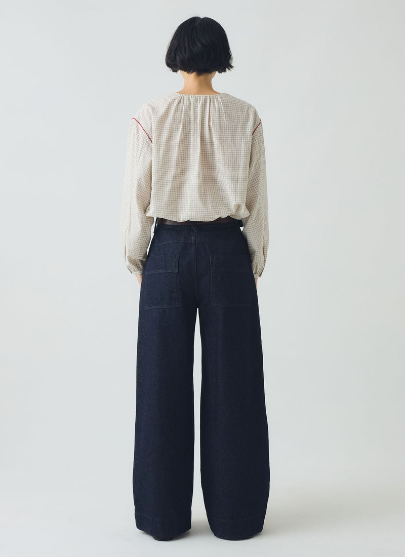 Wide Leg Denim Trousers | Indigo