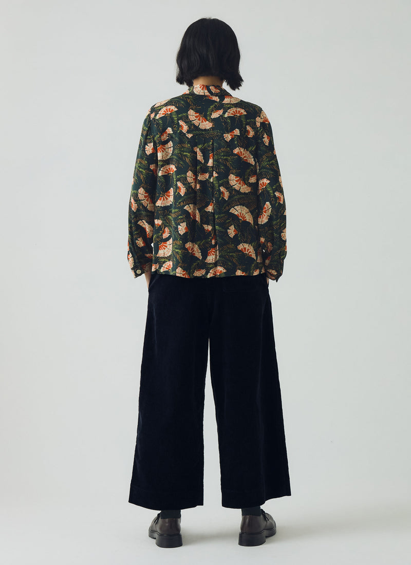Baya Dianthus Print Shirt | Midnight Green
