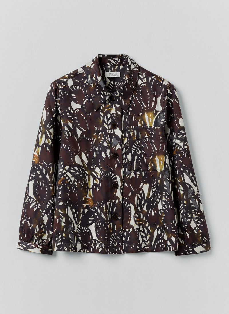 Baya Dappled Leaves Print Shirt | Chestnut
