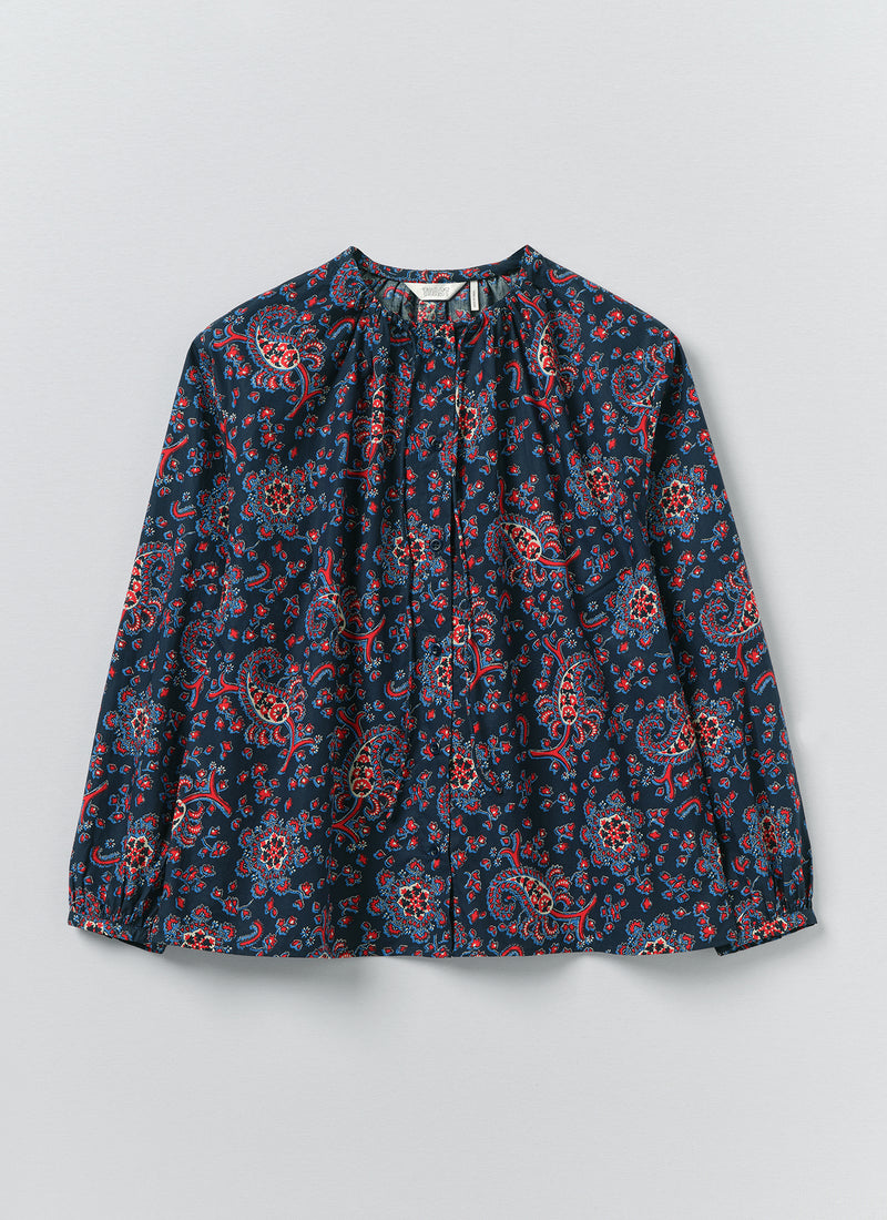 Provencal Paisley Print Cotton Poplin Shirt | Provencal Blue