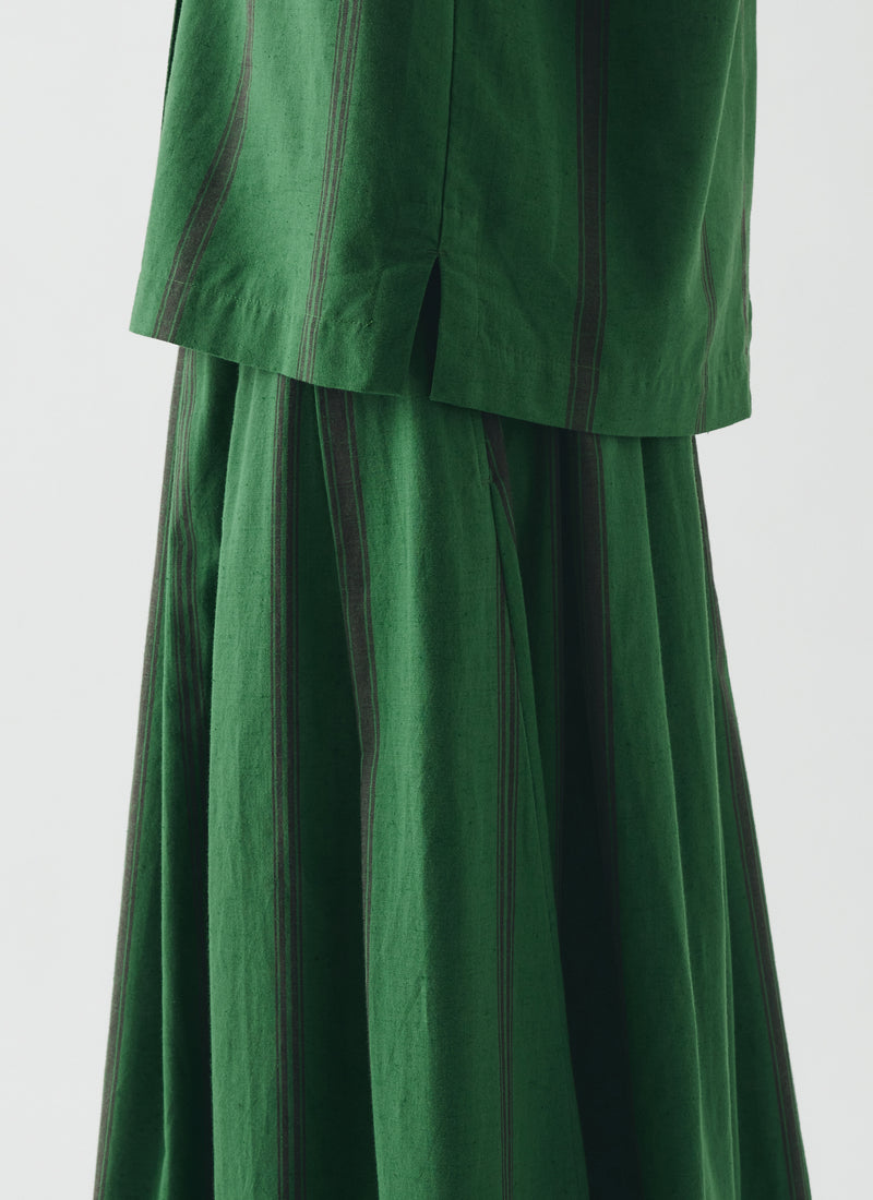 Tea Towel Stripe Long Sleeve Top | Sea Green