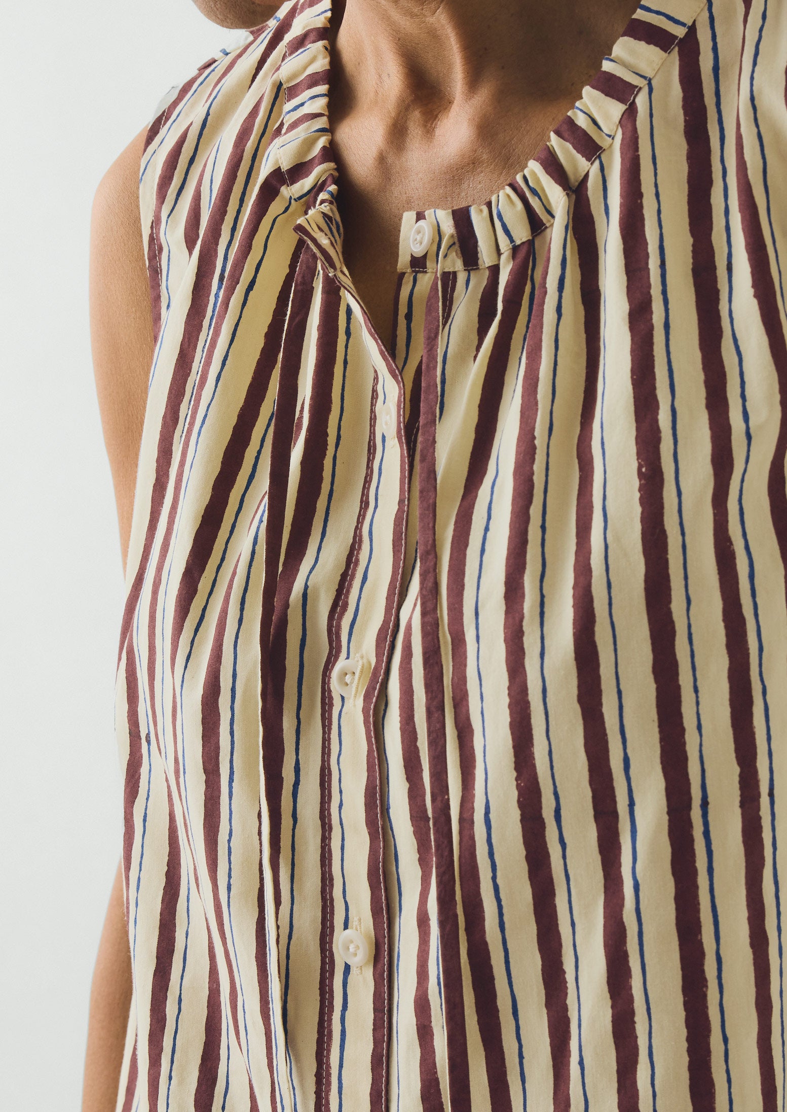 Block Print Sorbet Stripe Top | Pastel Lemon | TOAST