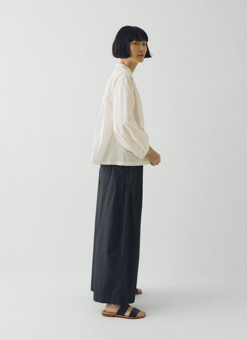 Embroidered Cotton Voile Shirt | Chalk White