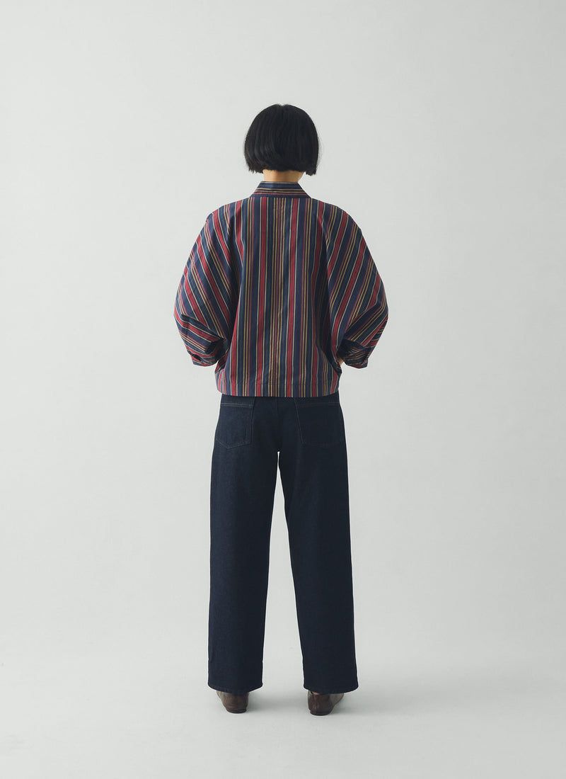 Pantry Stripe Cotton Wrap Shirt | Provencal Blue