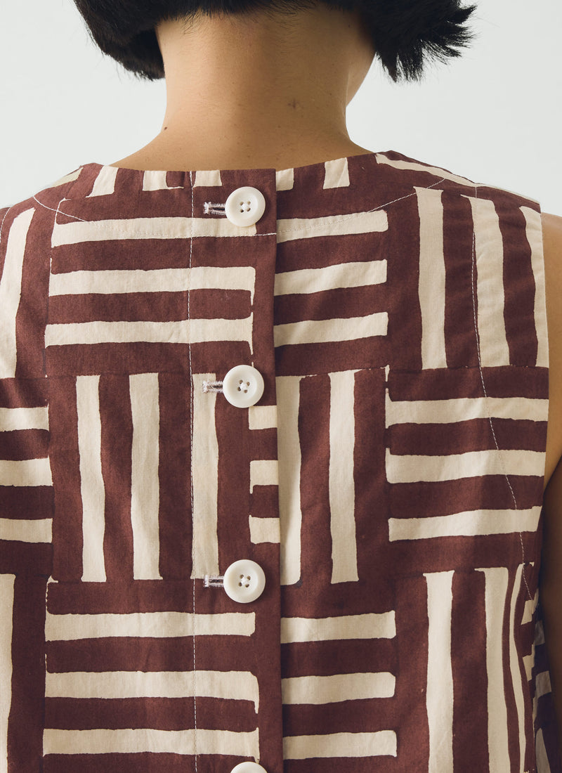 Patchwork Stripe Block Print Top | Sable | TOAST