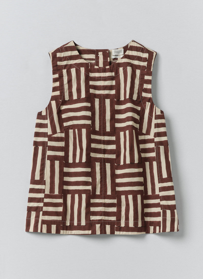 Patchwork Stripe Block Print Top | Sable | TOAST