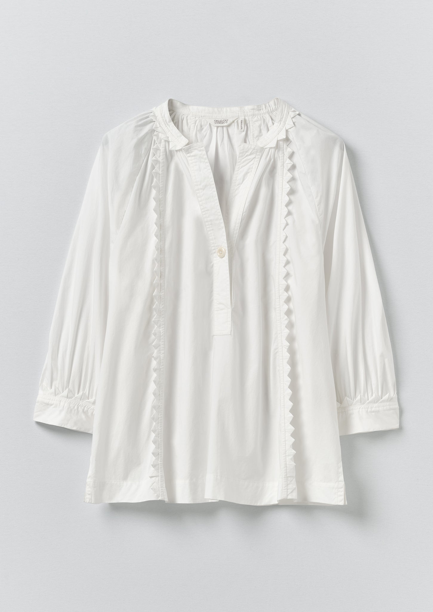 Crockery Edge Cotton Poplin Top | Paper White