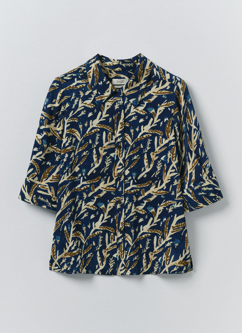 Gia Herb Print Shirt | Brilliant Blue