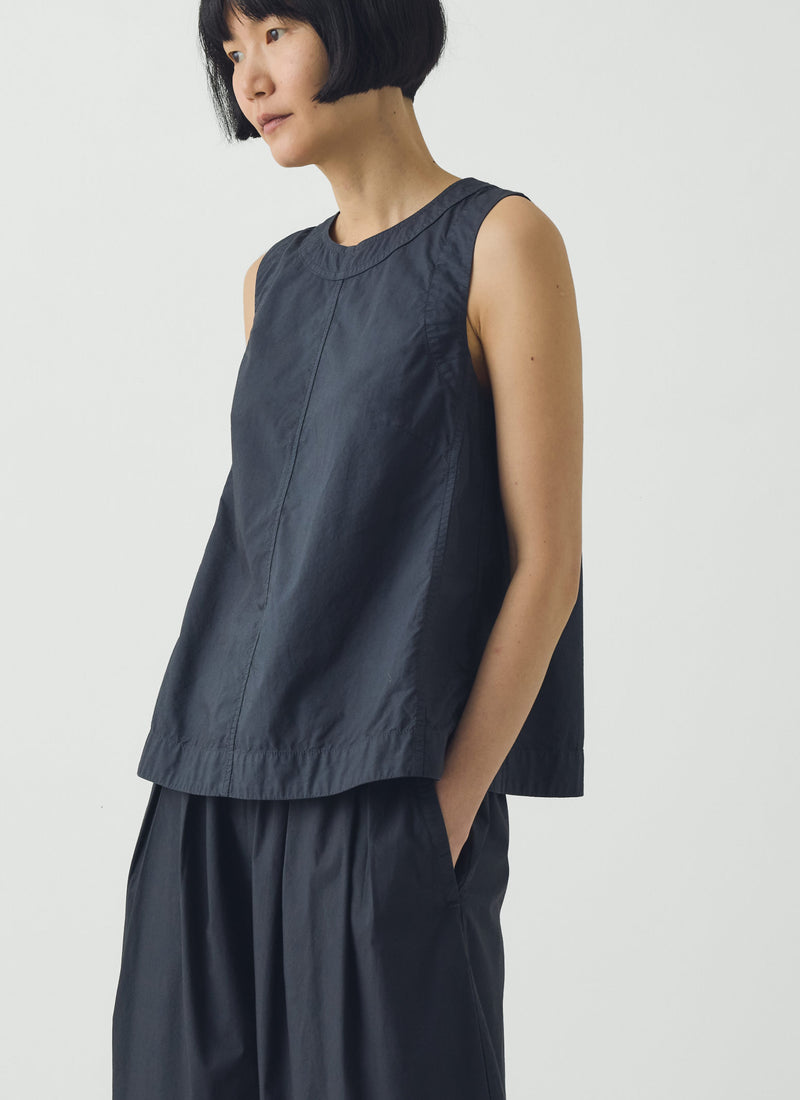 Panelled Garment Dyed Sleeveless Top | Slate