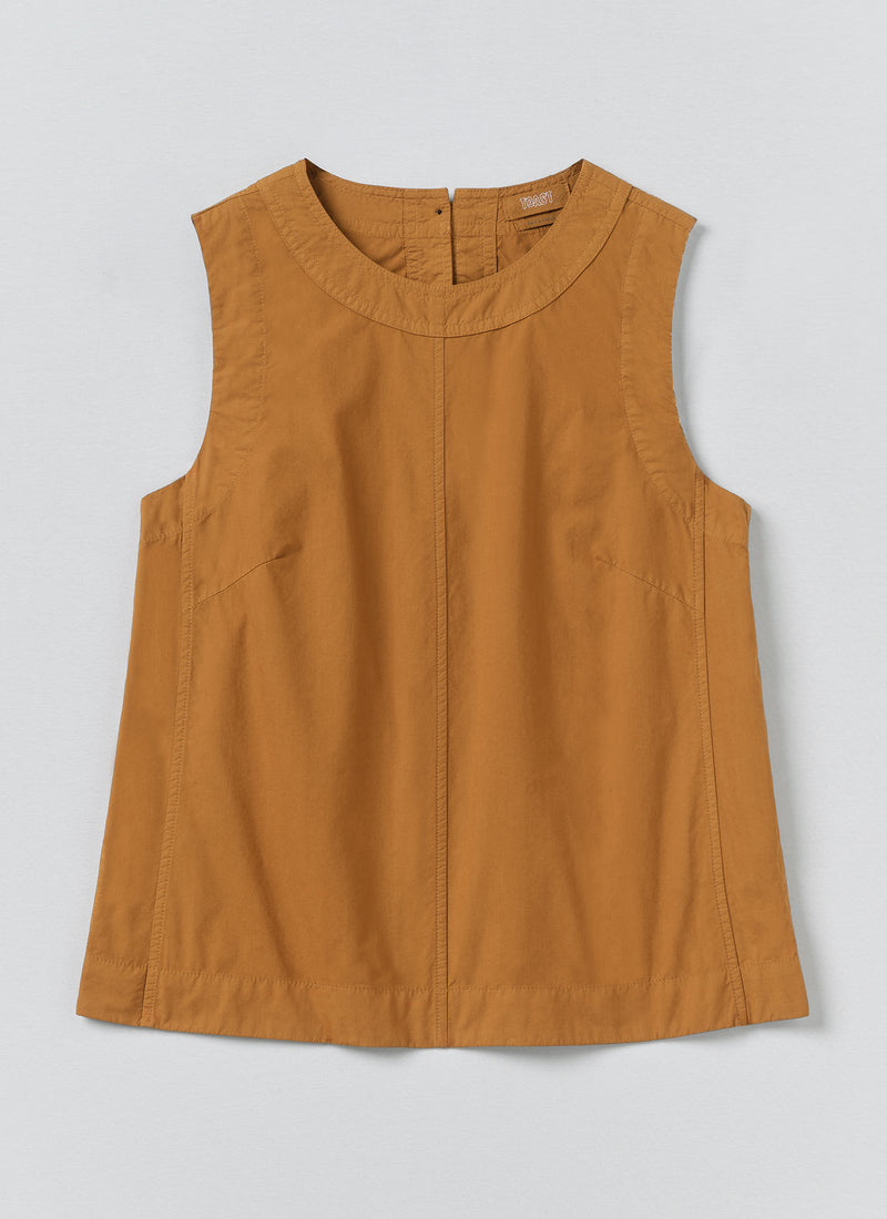 Panelled Garment Dyed Sleeveless Top | Dhal