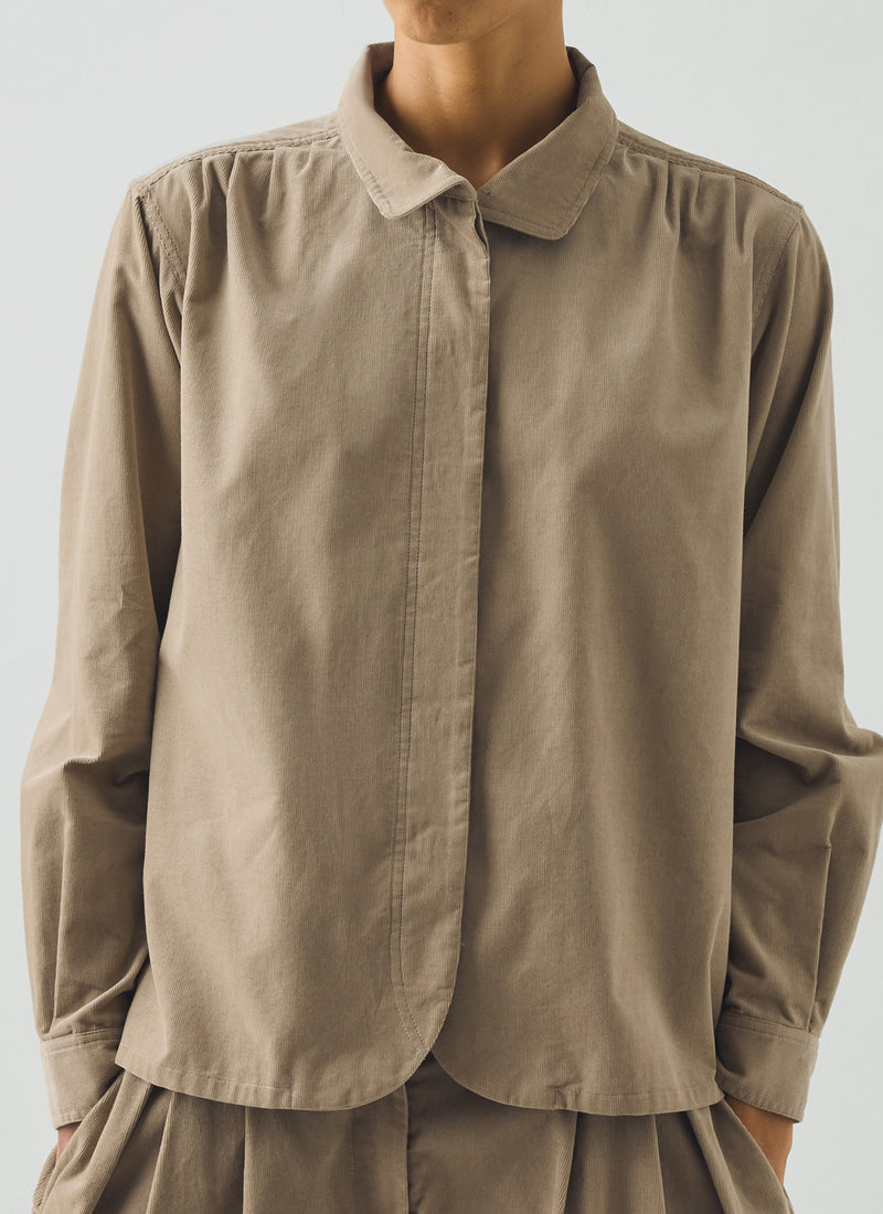 Cotton Needlecord Shirt | Dune