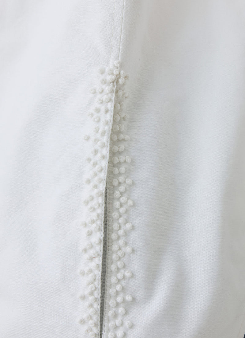 French Knot Cotton Shirt | Natural White