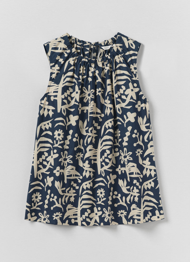 Emma Carlow Cut Out Print Sleeveless Top | Indigo Blue