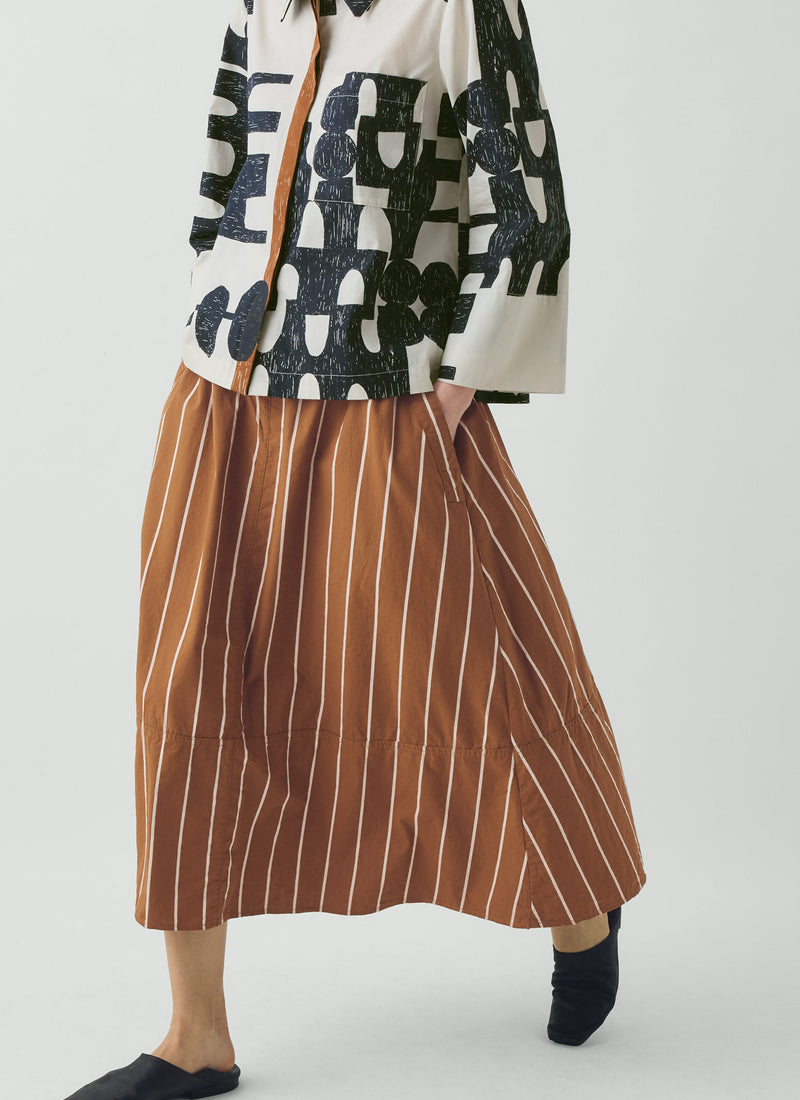 Totem Print Cotton Poplin Shirt | Ink/Dove