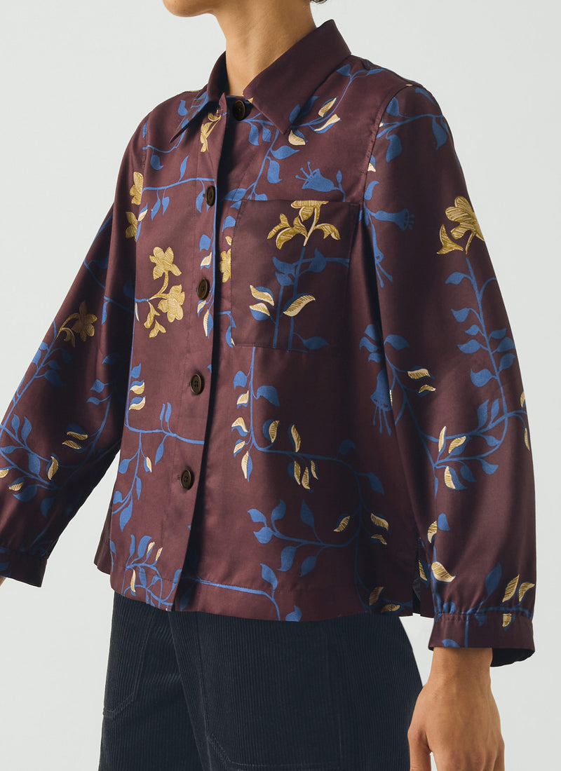 Baya Folk Vines Print Shirt | Plum