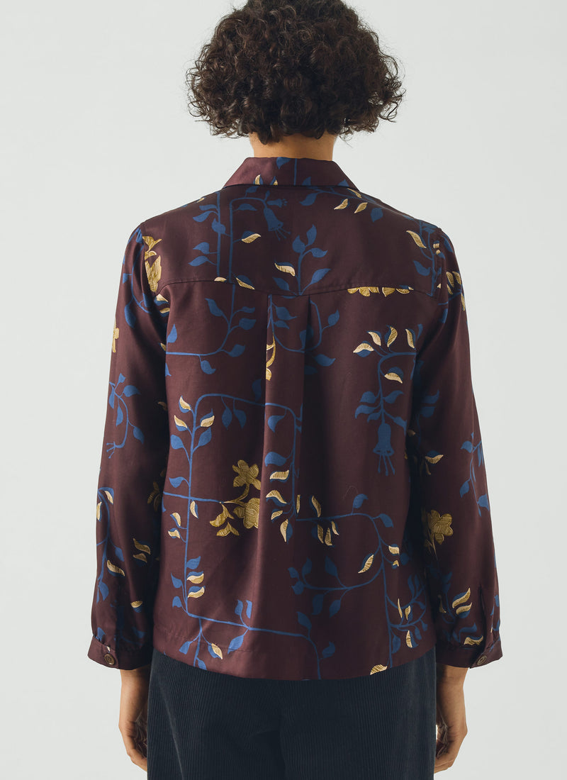Baya Folk Vines Print Shirt | Plum