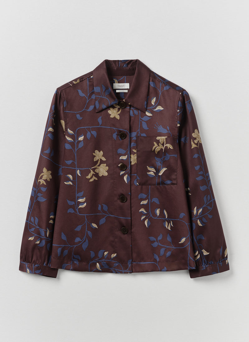 Baya Folk Vines Print Shirt | Plum