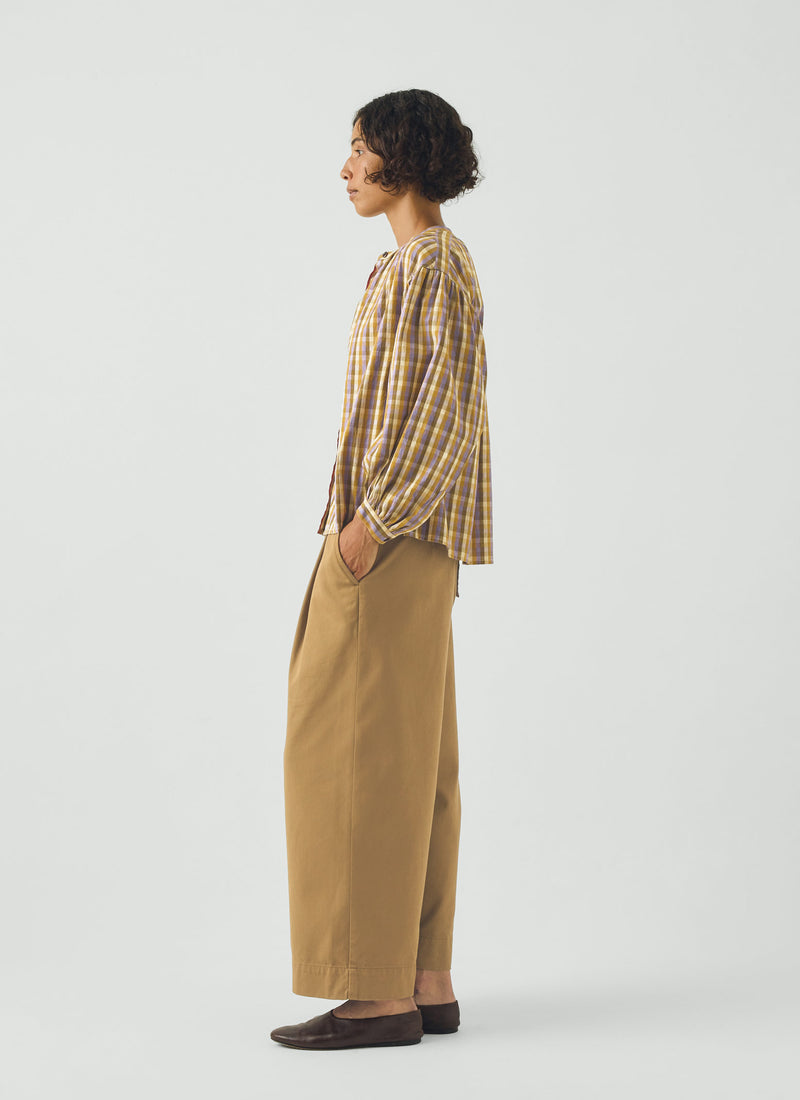 Harvest Check Mulmul Cotton Shirt | Wisteria/Olive